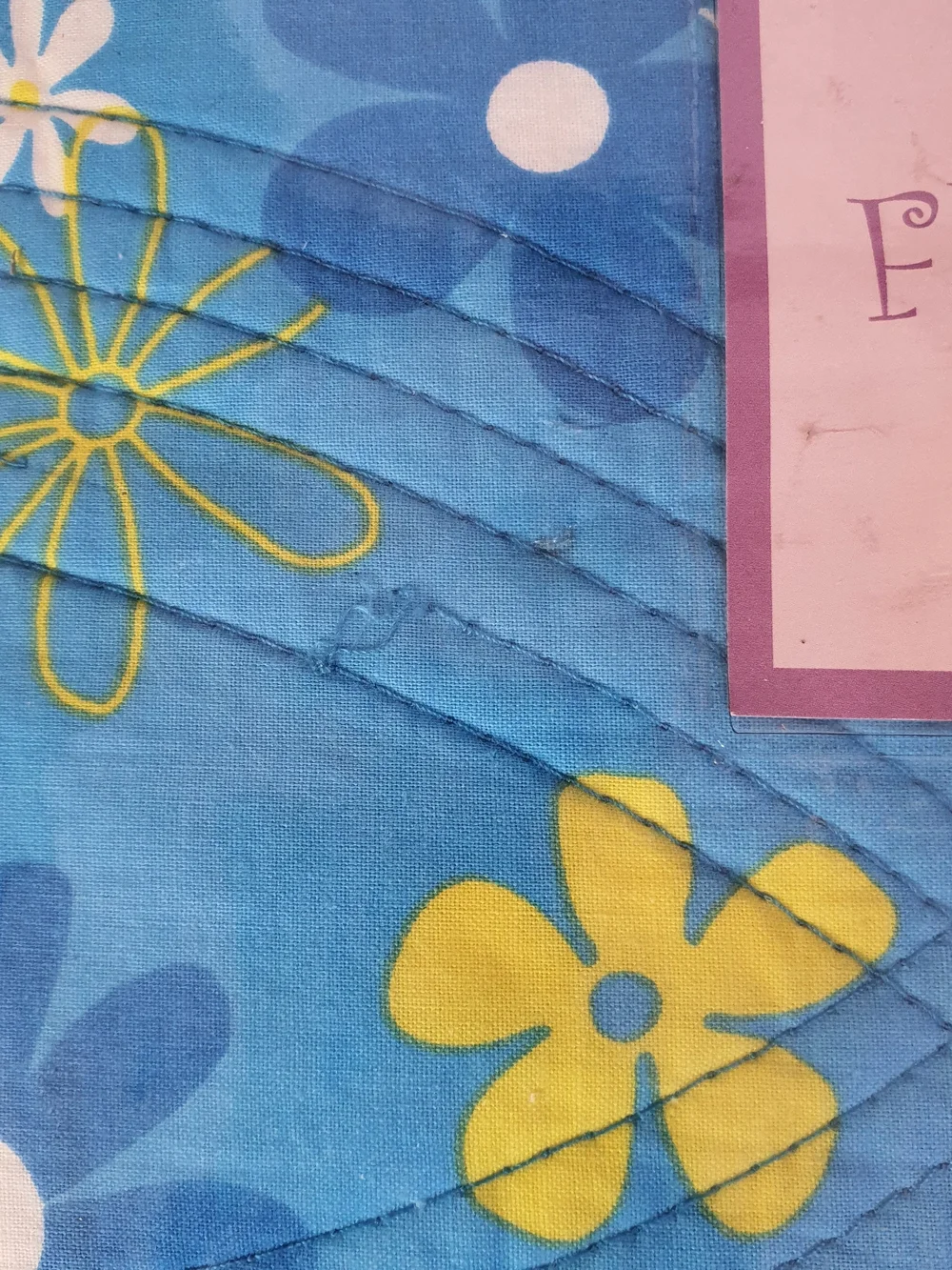 Flower Power Blue Thick 100% Cotton Shower Curtain + FREE GIFT